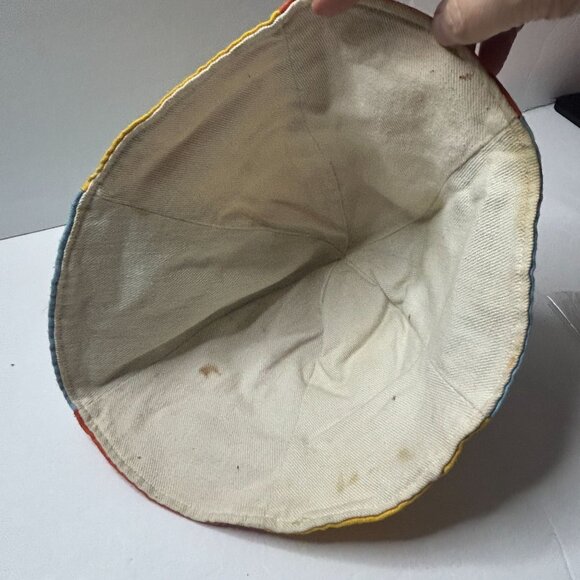 Vintage 1950s Disneyland Bucket Hat Mickey Mouse Pooh Baloo Multicolor Panels - Picture 5 of 5